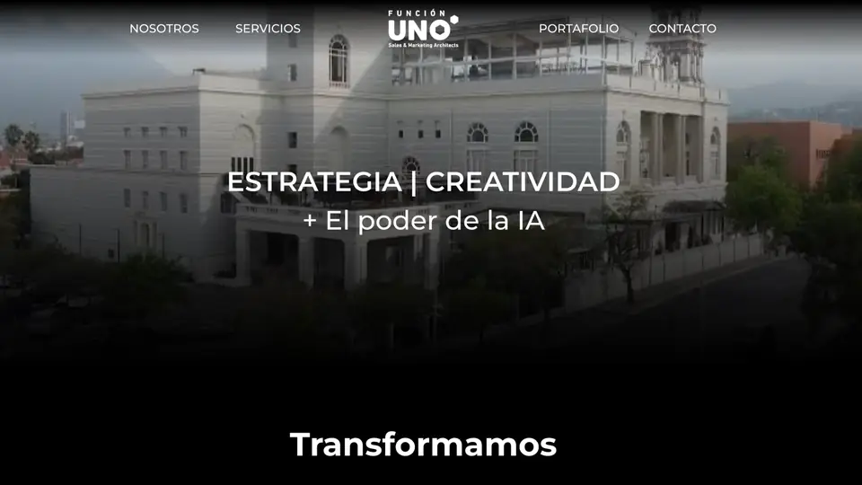 Página web de Función Uno diseñada por paginasweben