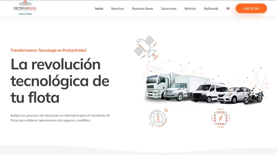 Página web de Métrica Móvil diseñada por paginasweben