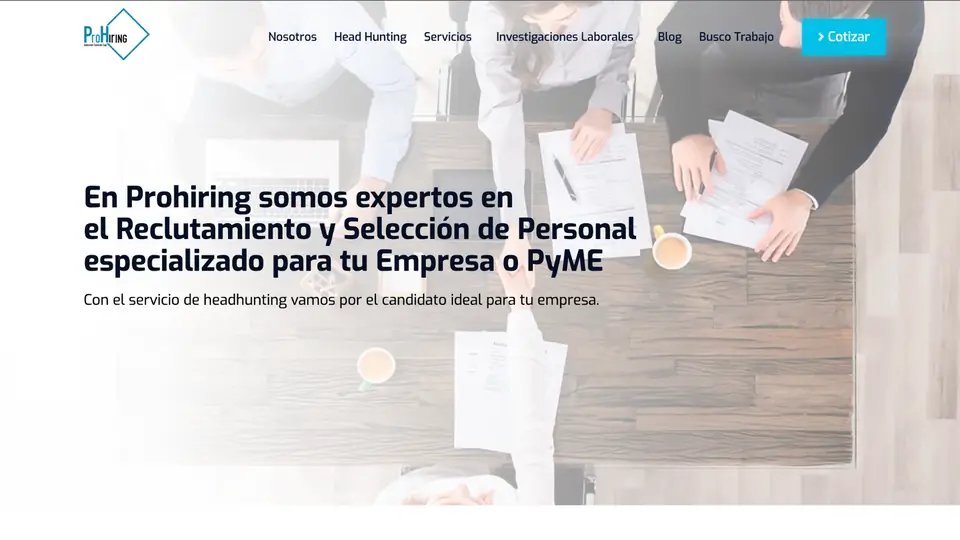 Página web de ProHiring diseñada por paginasweben