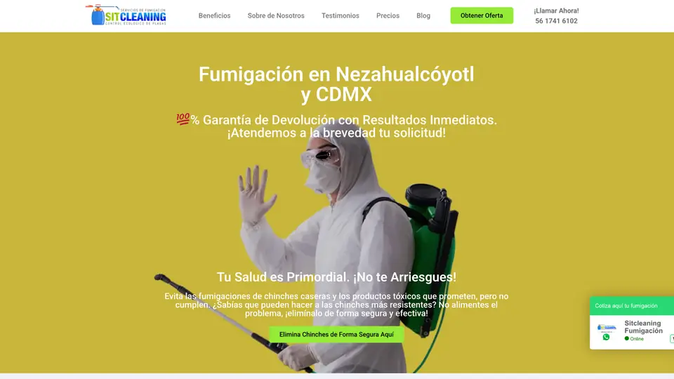 Página web de Sitcleaning diseñada por paginasweben