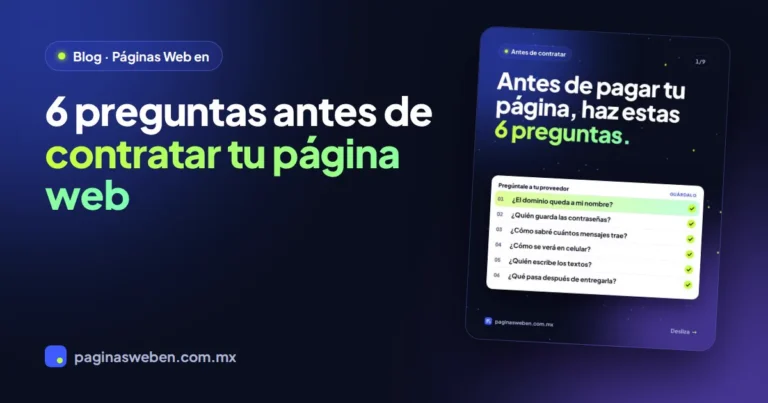6 preguntas antes de contratar página web para tu negocio